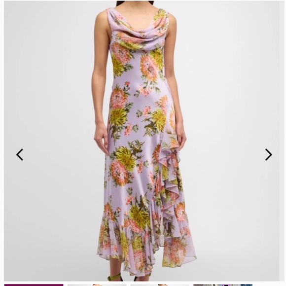 cinq a sept Dresses & Skirts - CINQ A SEPT Raya Faded Chrysanthemum Sleeveless Cowl Midi Dress Lilac NWT Size 6